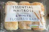 ESSENTIAL WAITROSE & PARTNERS 6 WHITE FLOURED BAPS