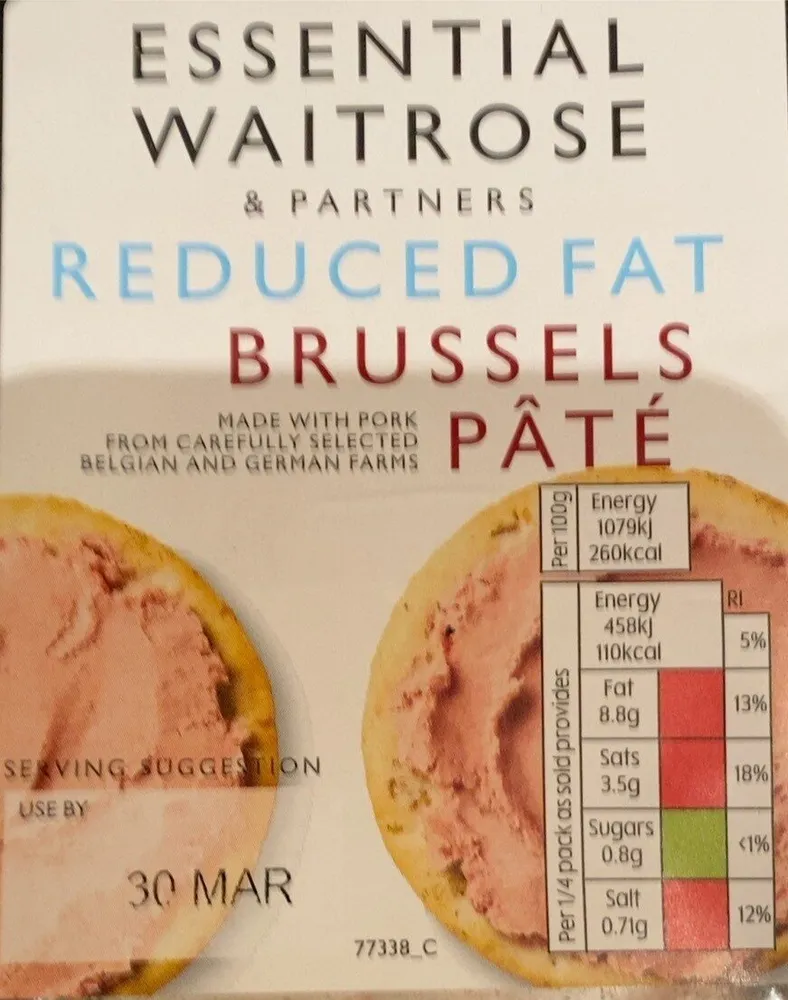 Reduced fat Brussels Pâté