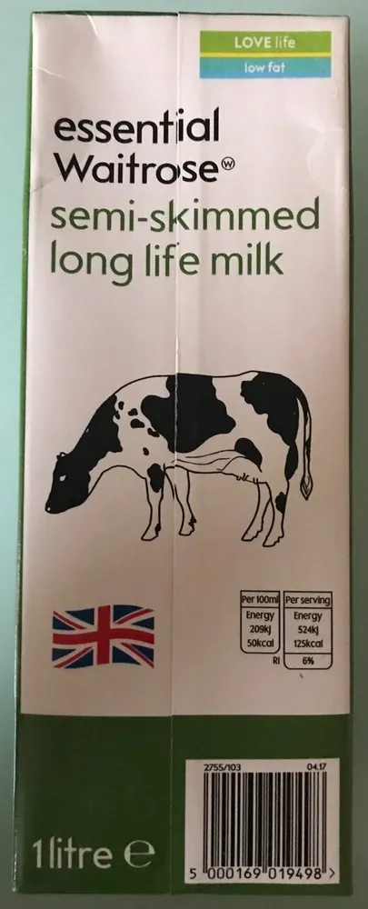 Semi-skimmed long life milk