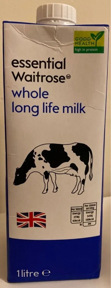 Whole long life milk