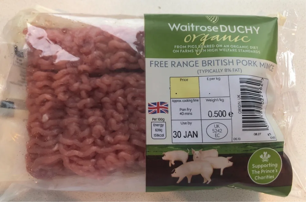 Free range british pork mince