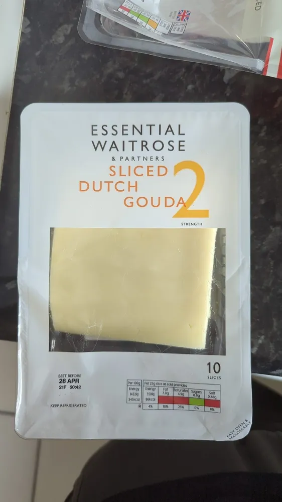 Sliced Dutch Gouda