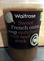 Sweet French onion soup enriched with beef stock