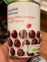 Black pitted cherries in light syrup