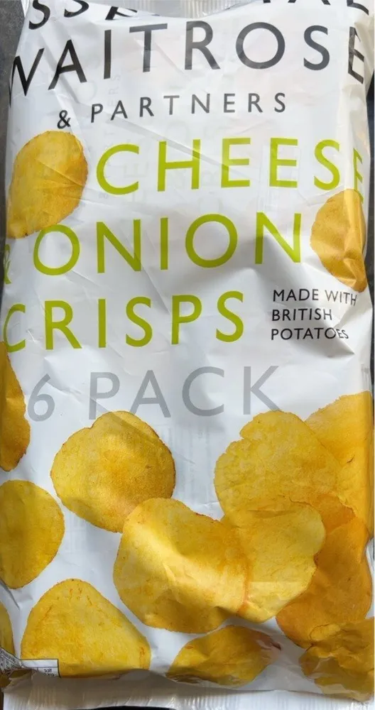 Cheese and onion crisps