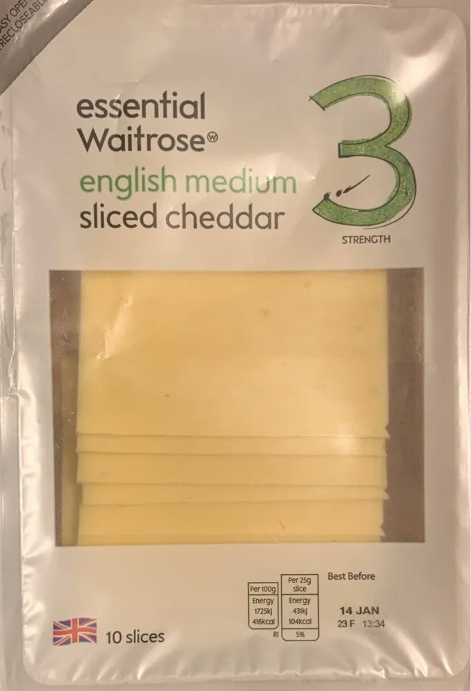English Medium Sliced Cheddar