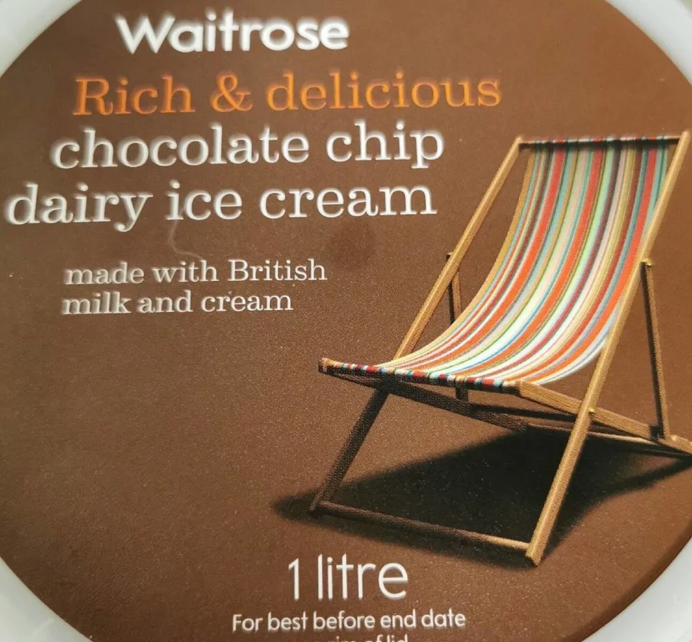 Waitrose Rich & delicious chocolate chip dairy ice cream
