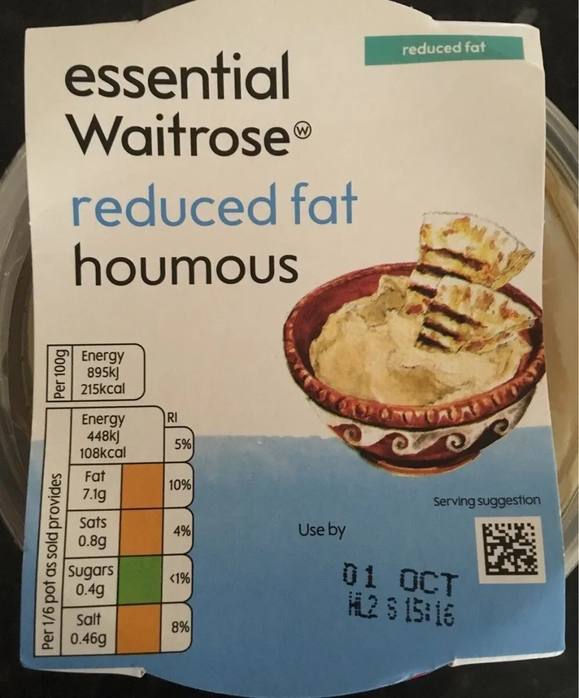 Reduced fat houmous
