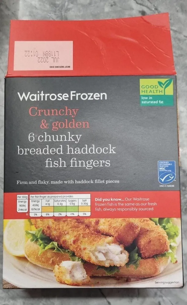 Haddock fish fingers