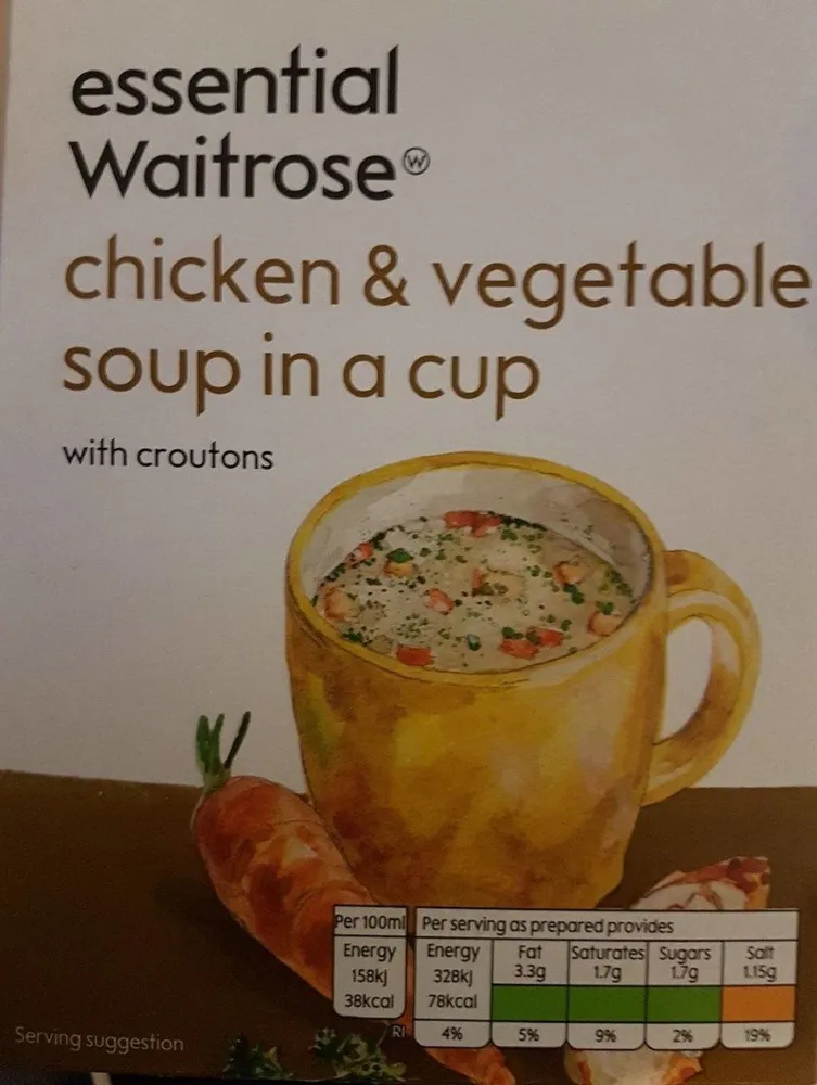 Chicken & Vegetavle soup in a cup