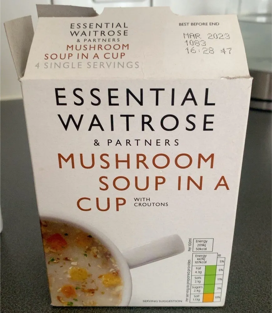Mushroom soup in a cup