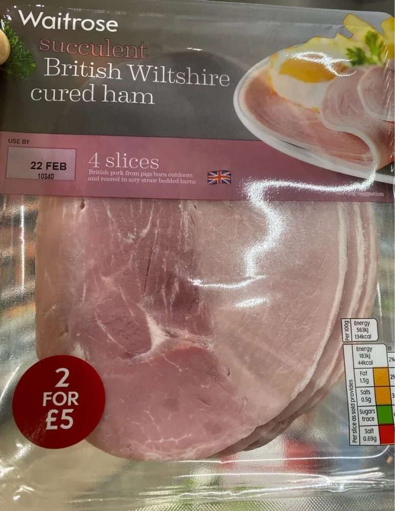 British wiltshire cured ham