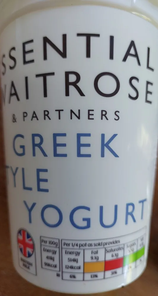 Greek style natural yogurt