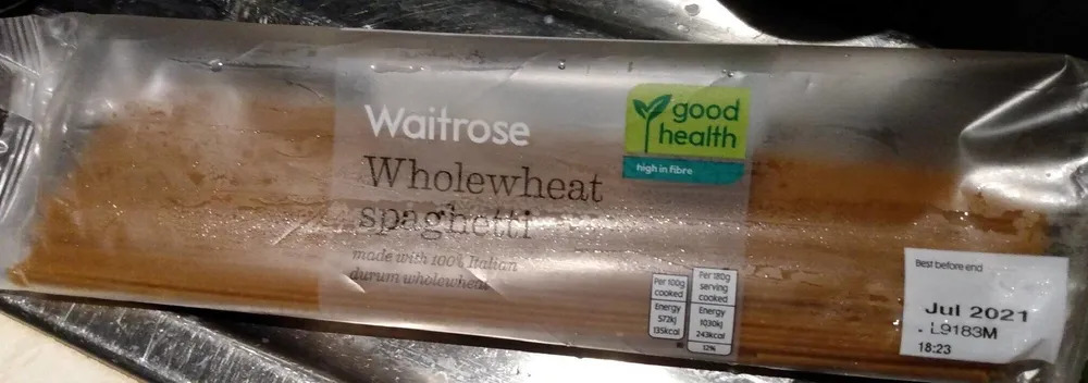 Wholewheat spaghetti