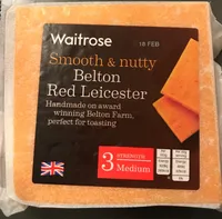 Waitrose Belton Farm Medium Red Leicester Cheese, Strength 3