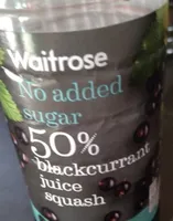 Waitrose no added sugar 50% blackcurrant juice squash