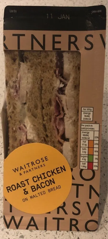 Waitrose Roast Chicken and Bacon Sandwhich