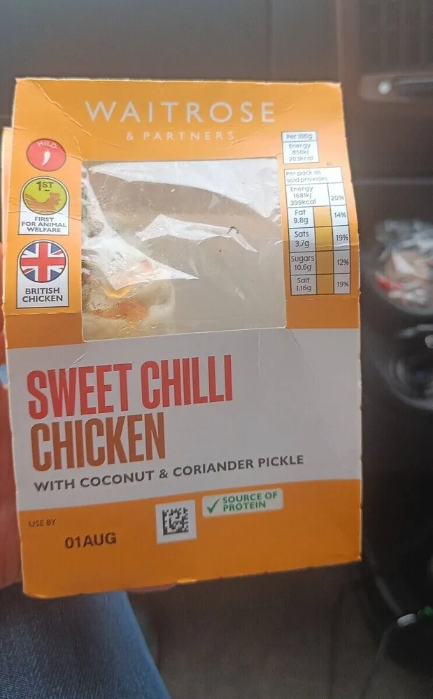 sweet chilli chicken wrap