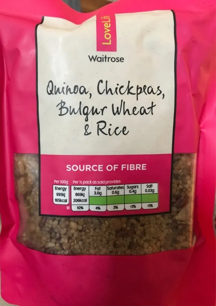 Quinoa, Chickpeas, bulgur wheat & rice