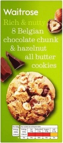 Chocolate chunk & hazelnut all butter cookies