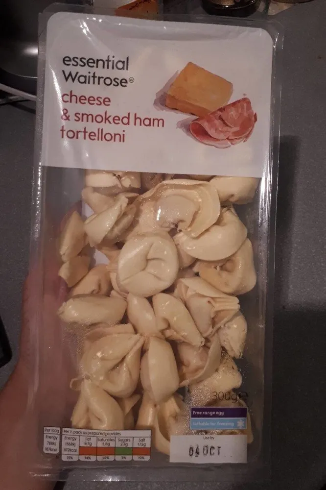 Cheese and smoked ham tortelloni