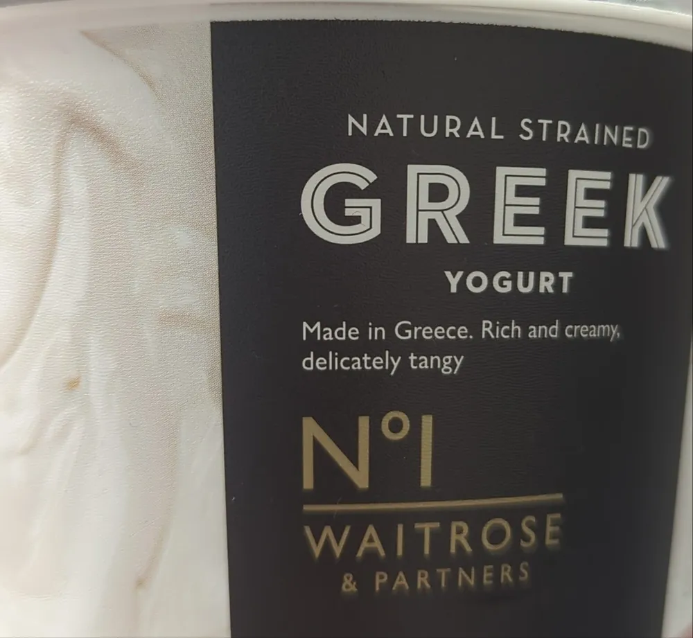 Waitrose natural strained greek yogurt