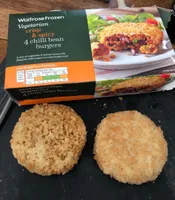 Vegetarian frozen chilli bean burgers