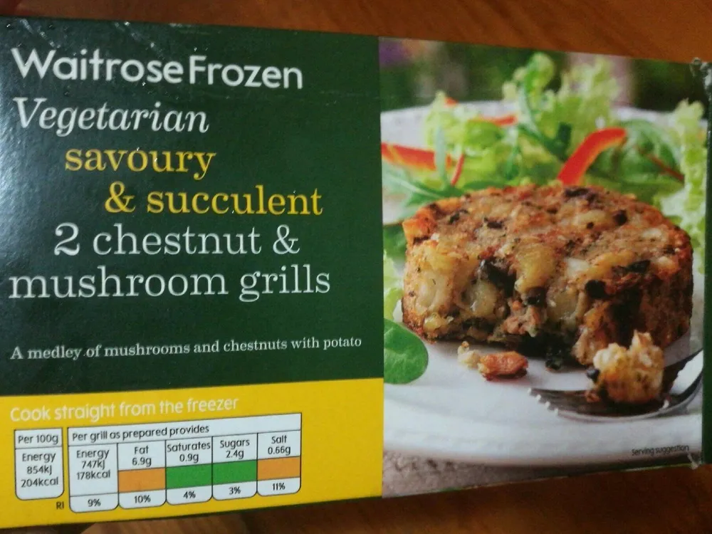 Vegetarian savoury & succulent chestnut & mushroom grills