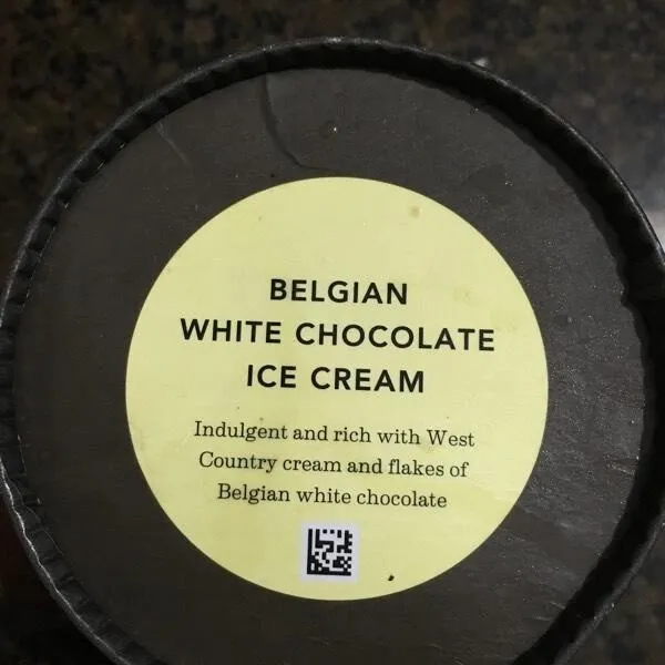 Belgian white chocolate ice cream