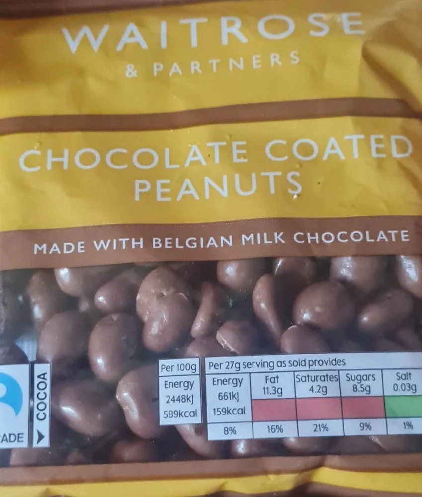 Chocolate coated peanuts