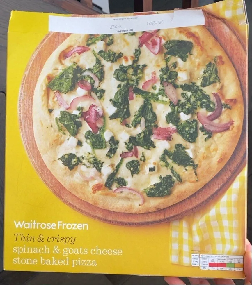 Spinach&goats cheese stone baked pizza
