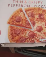 Thin and crispy pepperoni pizza