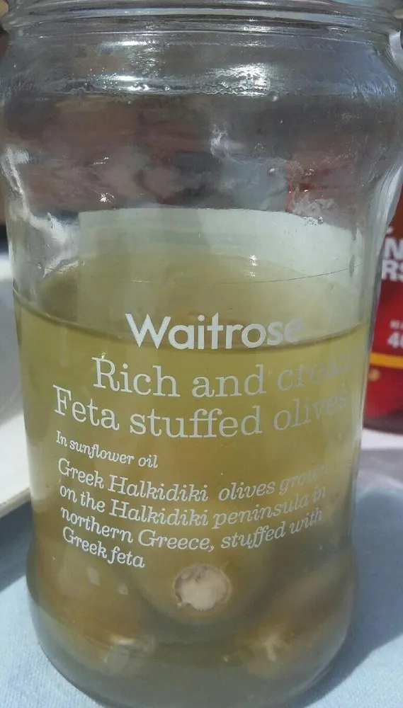 Rich and creamy feta stuffed olives