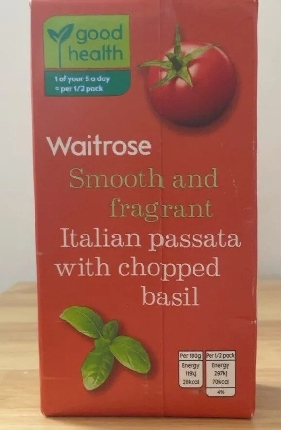 Italian passata with chopped basil