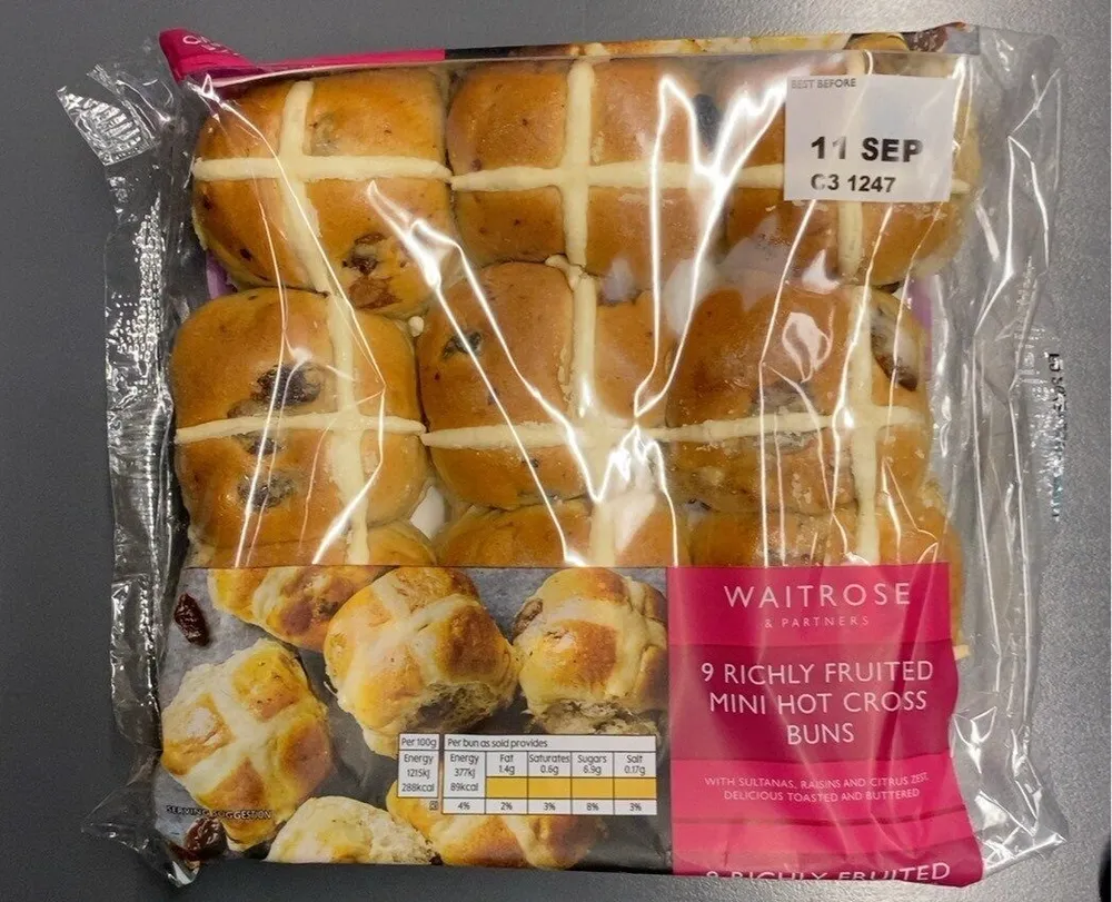9 Richly Fruited Mini Hot Cross Buns