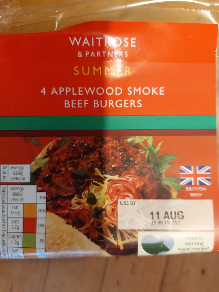 4 Applewood Smoke Beef Burgers