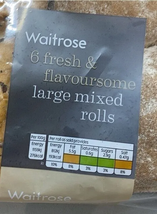 Large mixed rolls flavoursome