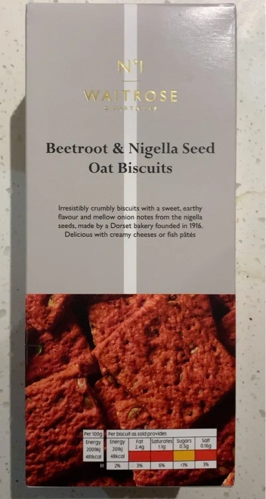 Waitrose 1 - Beetroot & Nigella Seed Oat Biscuits