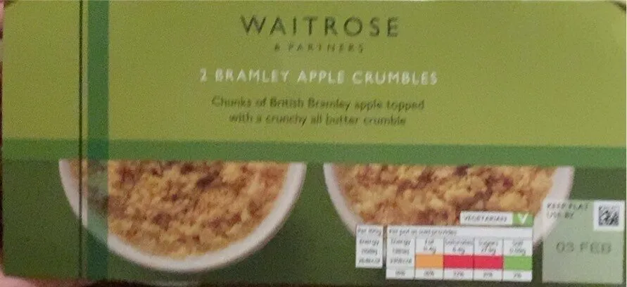2 Bramley apple crumbles