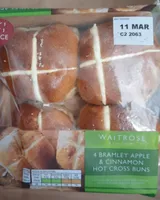 Bramley apple and cinnamon hot cross buns