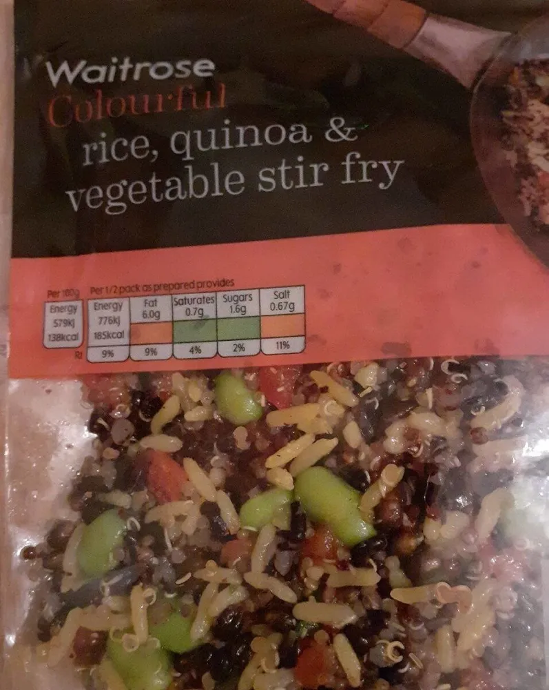 Rice, quinoa and vegetable stir fry