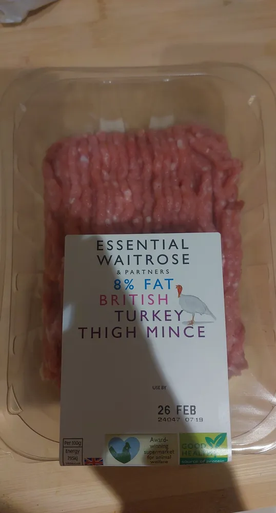 8% fat turkey thigh mince