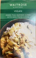 Green Thai Inspired Curry with Soya Pieces & Rice