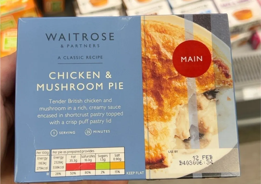 Chicken and mushroom pie