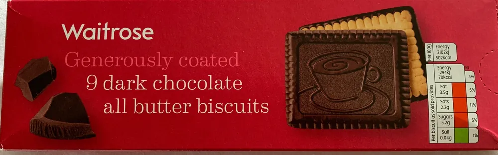 9 Dark Chocolate All Butter Biscuits