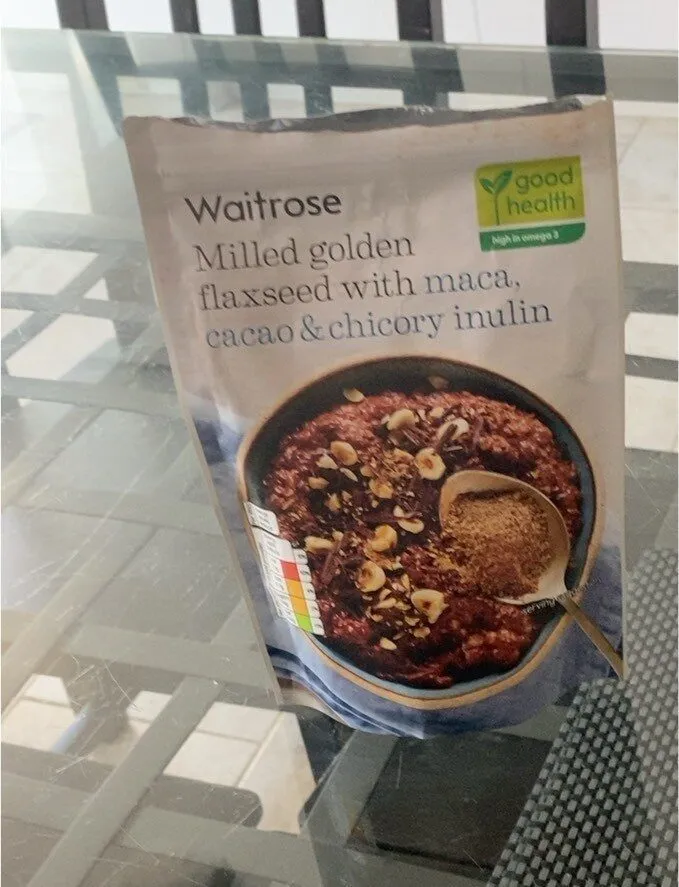 Milled golden flaxseed with maca cacao chicory inulin