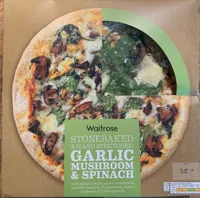 Garlic mushroom & spinach pizza