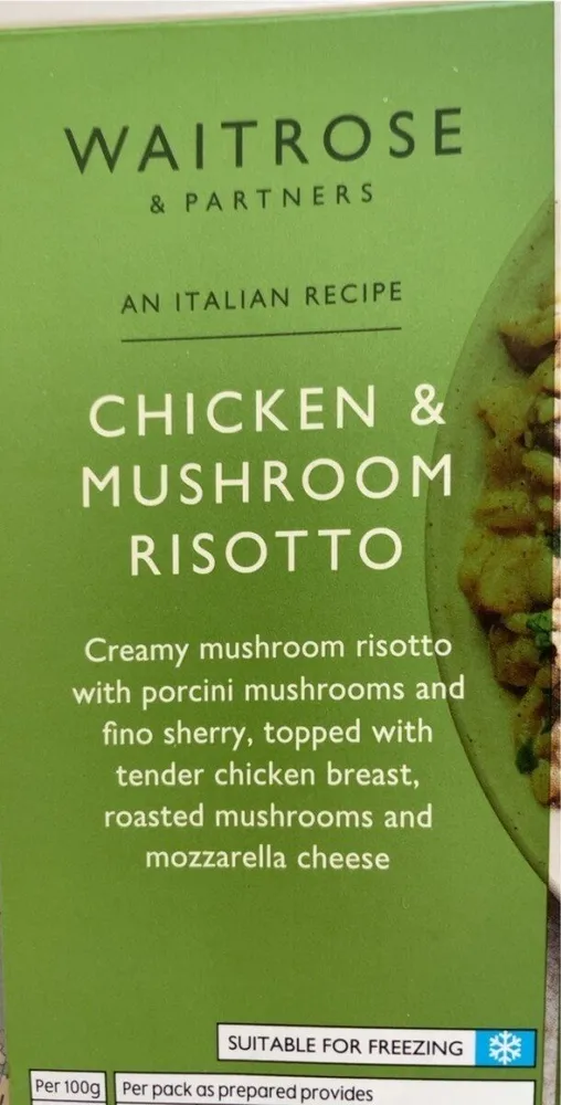 Waitrose chicken & mushroom risotto