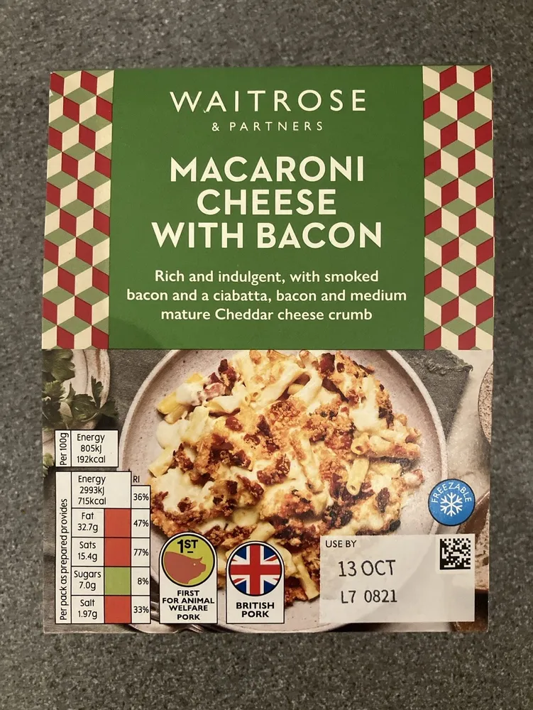 macaroni cheese with bacon