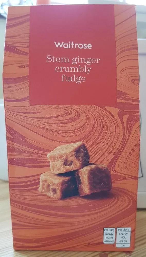 Stem ginger crumbly fudge